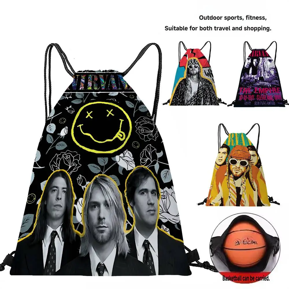 حار N-Nirvana-K-Kurt كوبين الرباط أكياس أحمر الشفاه أدوات الزينة ماكياج المنظم عملة جيب أكياس محفظة مفاتيح سماعة حقيبة التخزين #2