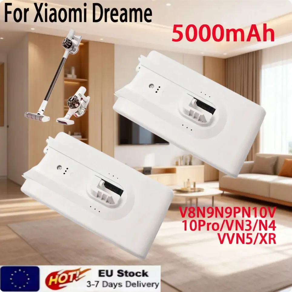 (5000mAh) Ersatzakku - Geeignet für Xiaomi Dreame V8, V9, V9P, V10, VVN3, VVN4, XR Staubsauger Lithium-Ionen-Akku