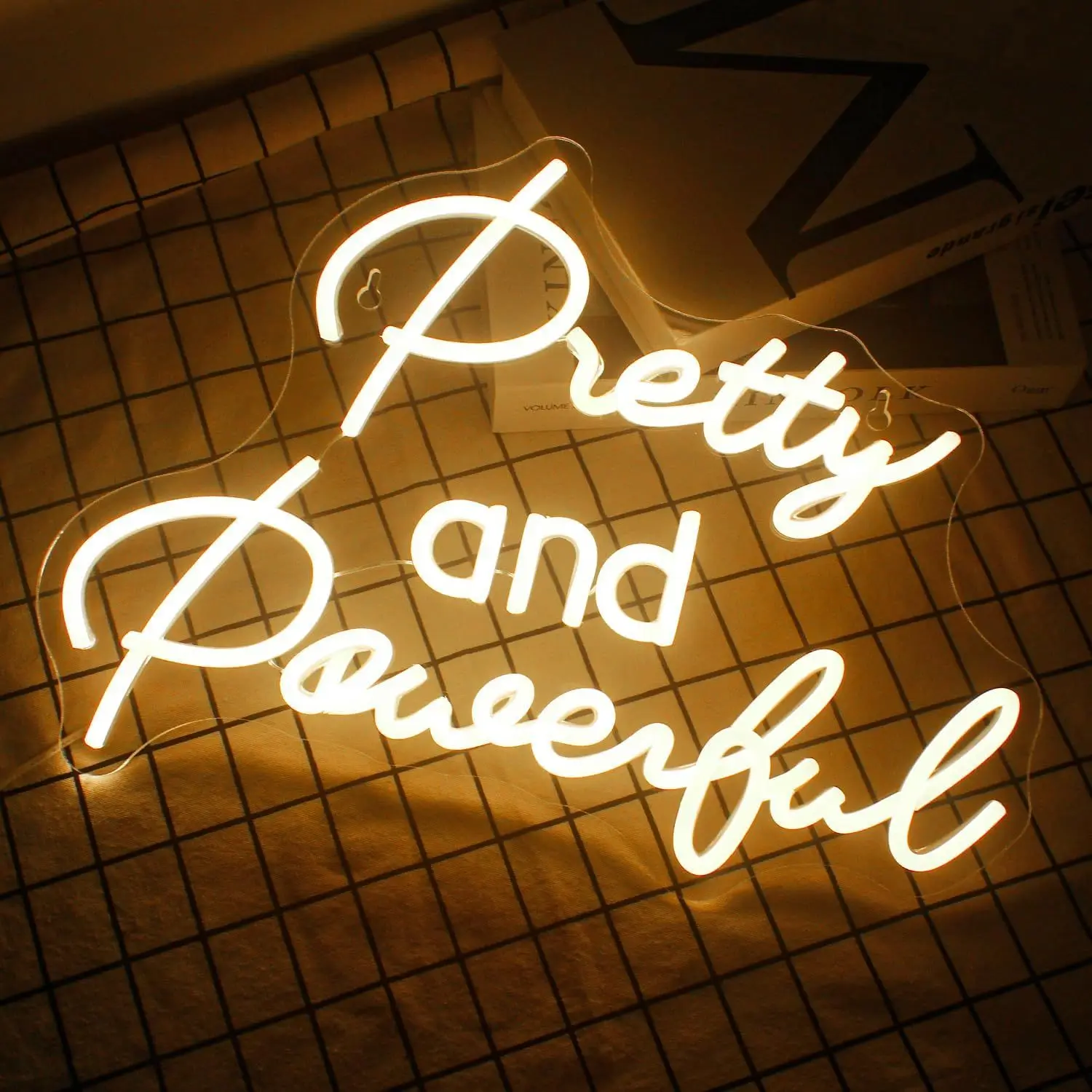 Pretty and Powerful Neon Sign LED Light  Decor USB Rechargeable Wall Art Sign for Bedroom Vanity Dressing Table Makeup Room Girl