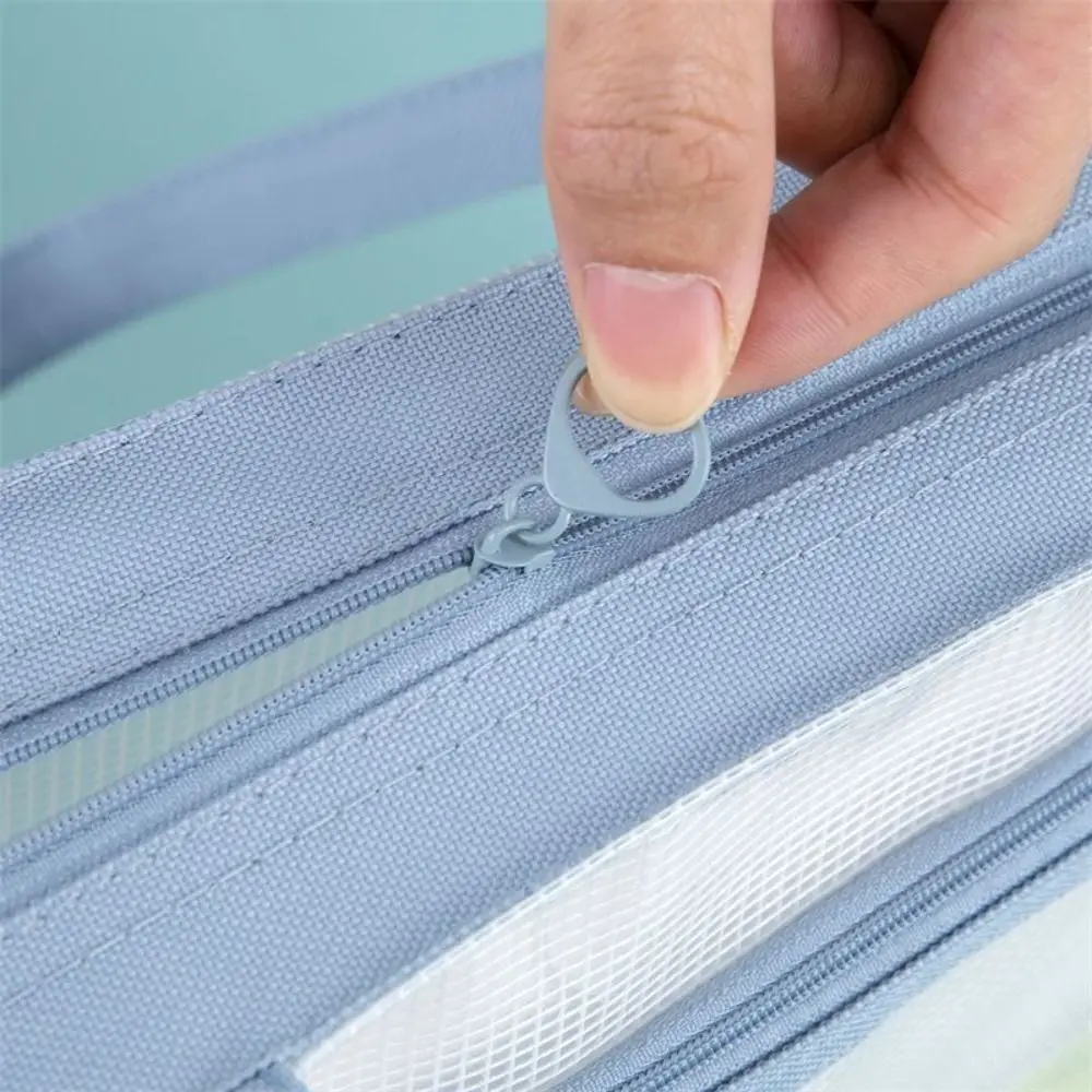 with Zipper and Handle A3 Project Bag Large Capacity Mesh PVC Mesh Art Bag Multifunctional Waterproof Storage Bag