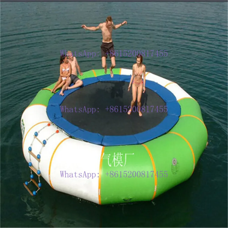 (Random color）Water jumping bed trampoline large water pass outdoor inflatable water hot wheel seesaw