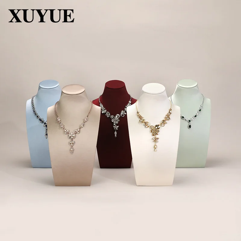 New necklace display stand, real silk display window, model portrait display stand, jewelry counter, vertical portrait stand