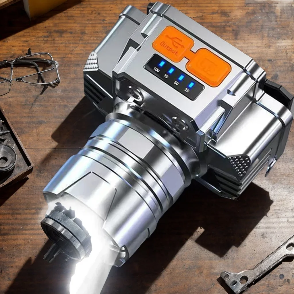 ​​2000 Lumens Rechargeable Headlamp-Super Bright LED Head Torch - Red Light/Strobe-IPX7 Waterproof - Hunting/Fishing Essential​​