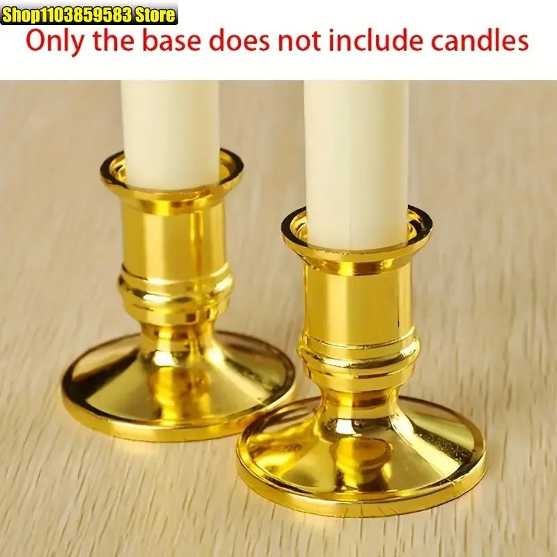 6pcs Taper Candle Holders Candlestick Silver Gold Rod Wax Base for Wedding Party Festival Candlestick Home Decor Candle Holders