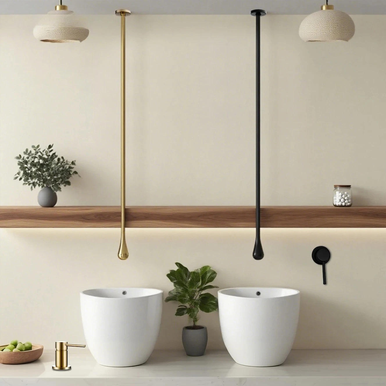 basin all-copper hot and cold countertop washbasin suitable for kitchen and bathroom Concealed embedded ceiling drip faucet