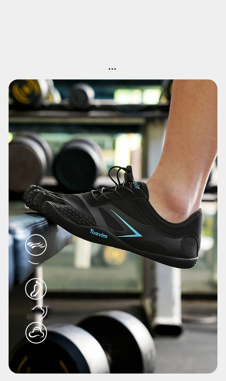 Professionelle Fünf-Zehen-Gym-Trainingsschuhe, Indoor-Sportschuhe, Komfort-Gewichtheber-Trainingsschuhe, Wander- und Watschuhe, rutschfest – Detail 2