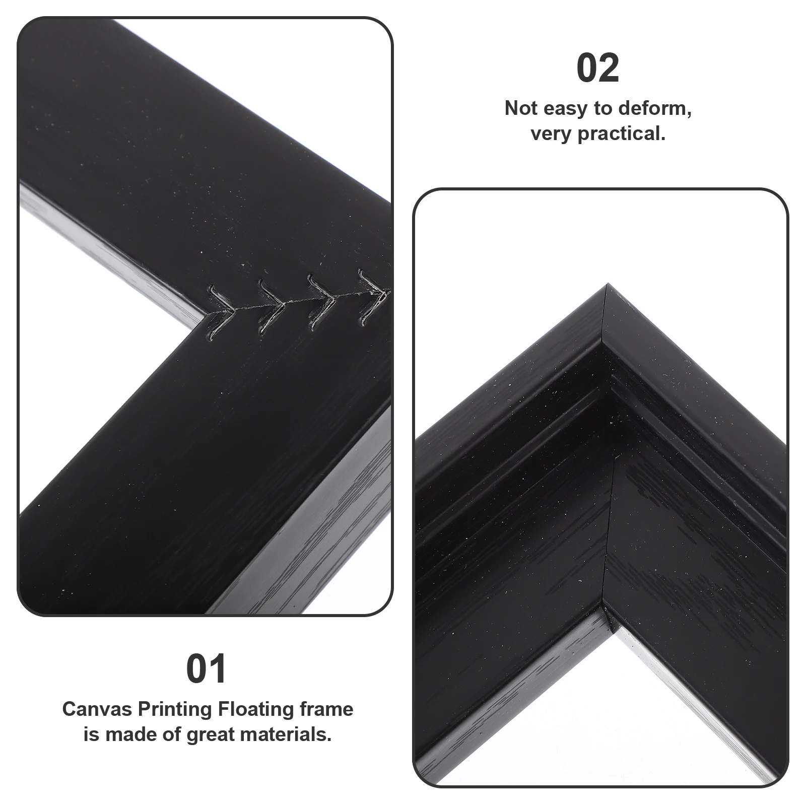 

L-Shaped Canvas Floating Frame Display Lightweight Plastic Picture Frame For Home Decor Canvas Prints