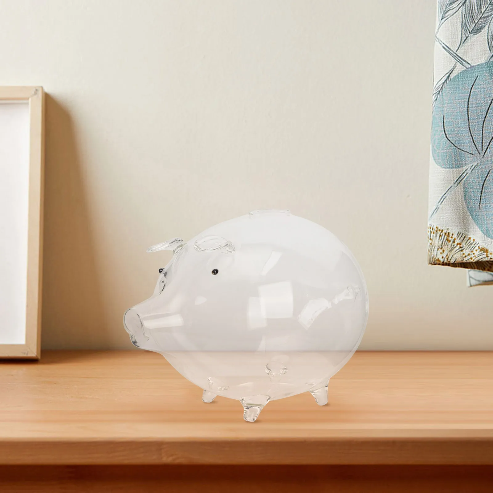 

Transparent Glass Piggy Bank Cute Pig Shaped Money Box Desktop Coin Saving Pot Kids Gift Glass Piggy Bank Pig-Shaped Money Pot