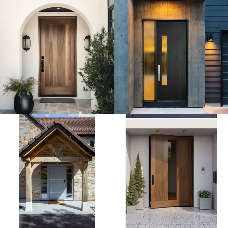Residential Sound Insulation Waterproof Custom Anti-Theft Entry Doors American Design 5-Year Warranty Modern
