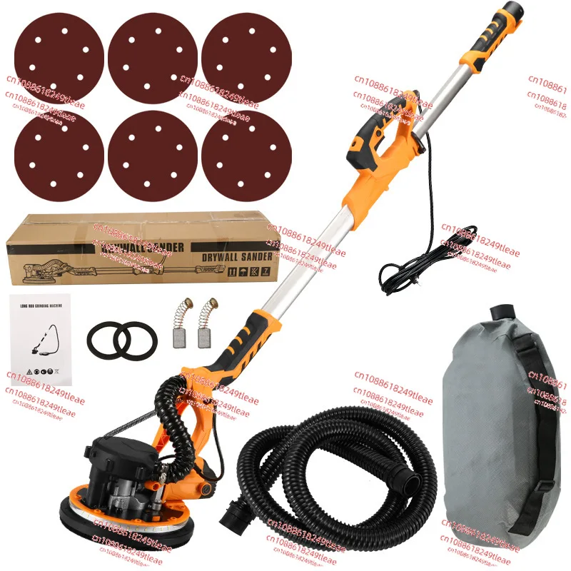 110v9 inch 225 wall sander, putty sander, self-vacuuming double lamp long pole wall grinder