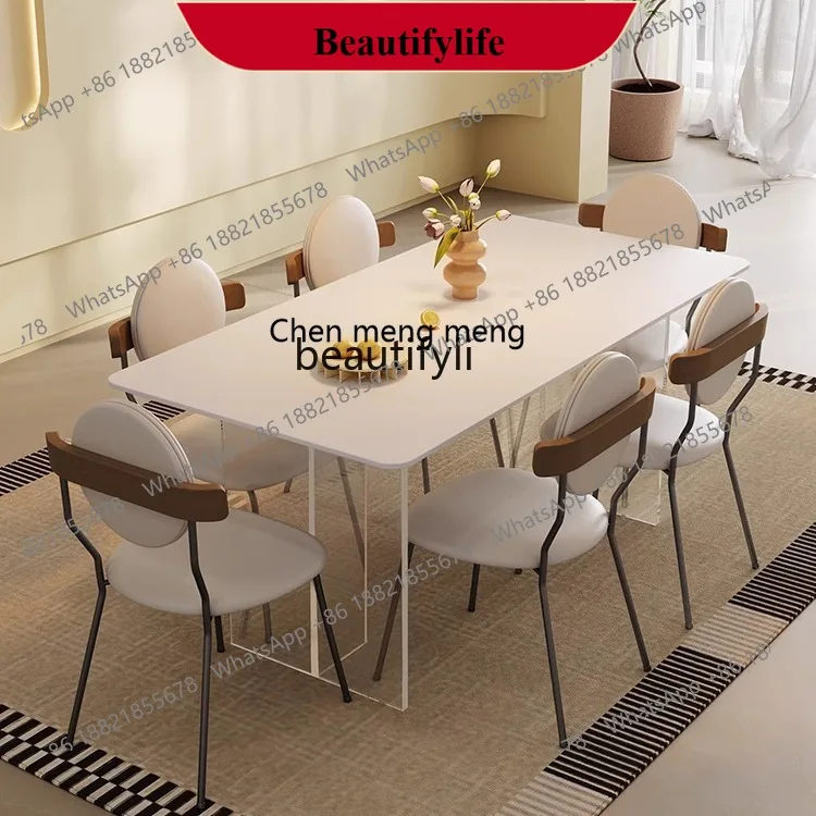

z183 Slate dining table acrylic suspension rectangular dining table modern dining table household