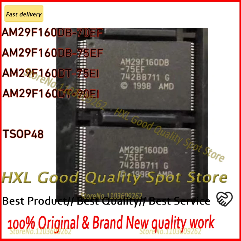 Original Genuine 1PCS/LOT AM29F160DB-70EF  AM29F160DB AM29F160DB-75EF AM29F160DT-75EI AM29F160DT AM29F160DT-90EI AM29F160 TSOP48