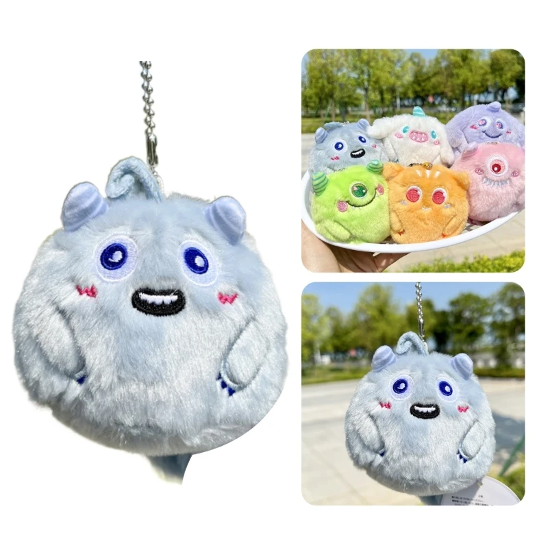 Stylish Plush Animal Keychain Decor Cartoon Appearance Pendant Hanging Ornament Stress Relief Toy for Kids and Friends