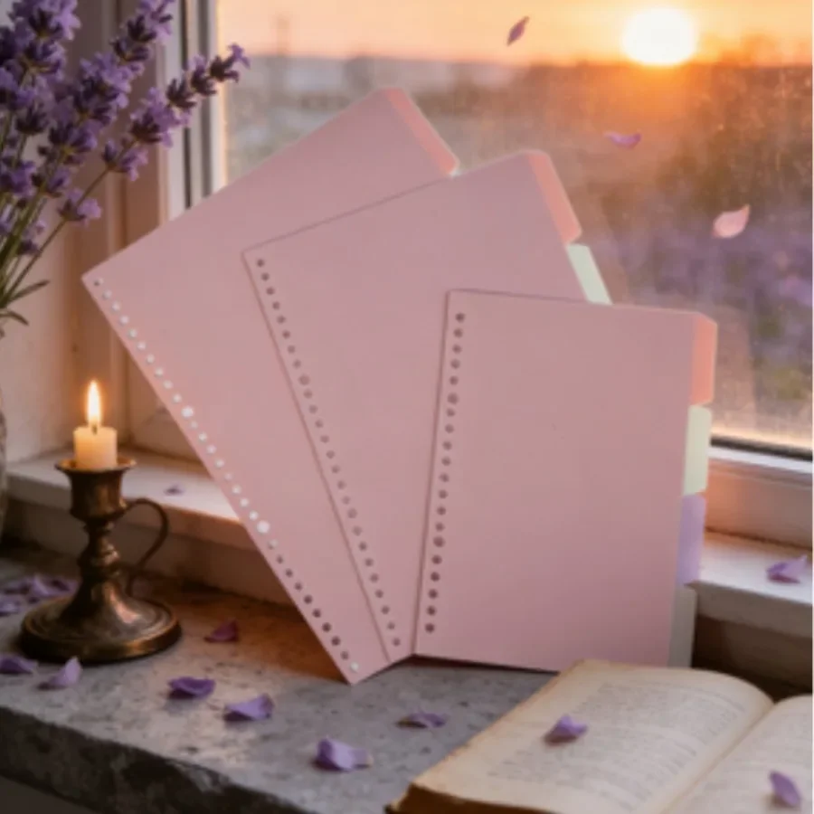 

Notebook 4-color Plastic Pp Classification Page B5 Workbook Partition Page A5 Loose-leaf Coil Book Index Tab