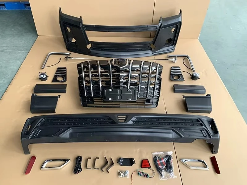 For 2014  Hiace 200 Conversion Body Kit High Quality Wide Sad Face Front Rear Body Kits Bumper