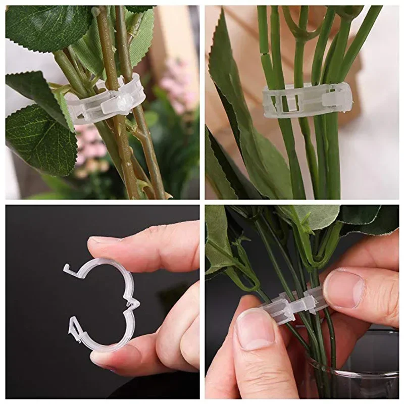 2024 Plant Clips Supports Reusable Plastic Connects Fixing Vine Tomato Stem Grafting Vegetable Plants Orchard and Garden Tools