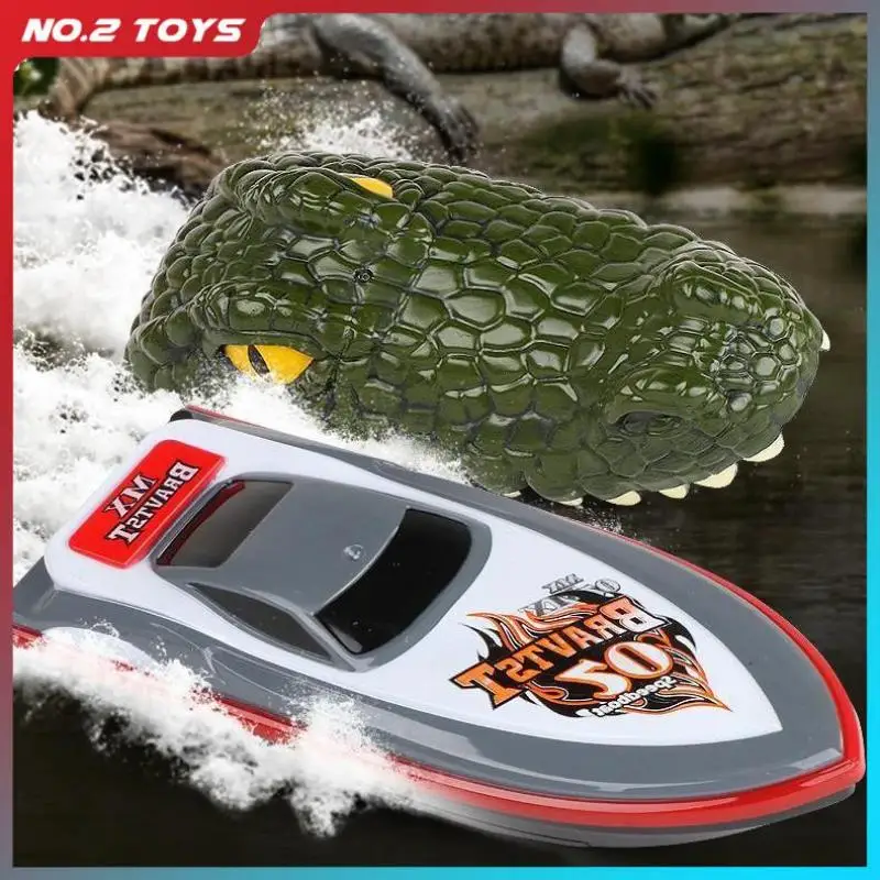 2IN1 Remote Control Speedboat Toy for Children Replaceable Crocodile Shell Practical Joke High Speed Water Ship RC Boat Kids Toy