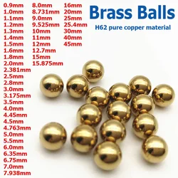 1-200pcs 0.8-45mm Solid Brass Ball Bead Anti-corrosion Ultra High Precision H62 Pure Copper/Red Copper Ball 1 2 6 8 10 16 25.4