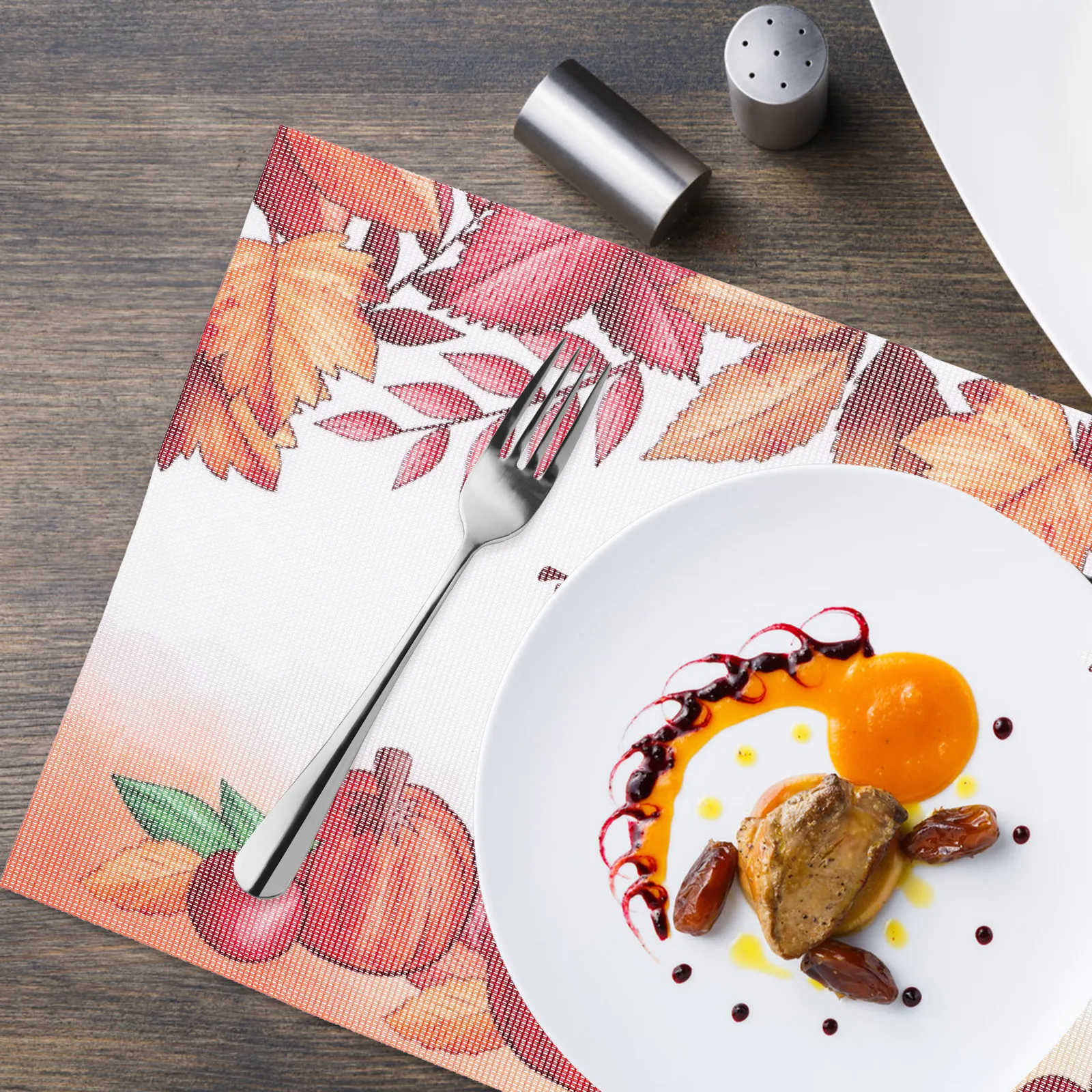 Manteles Individuales de PVC para Acción de Gracias, Manteles Decorativos para Mesa de Comedor, Resistentes al Calor, Protectores para Mesa de Comedor para el Hogar y Restaurantes