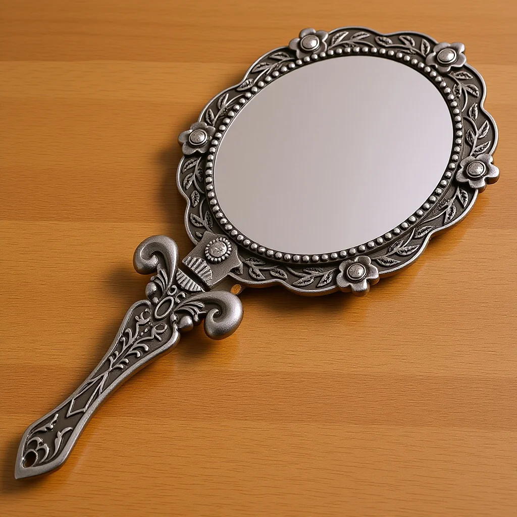 

Portable Folding Vintage Handheld Makeup Mirror Crystal Mini Vanity Mirror Rhinestone Gift Retro Girlfriend Gift