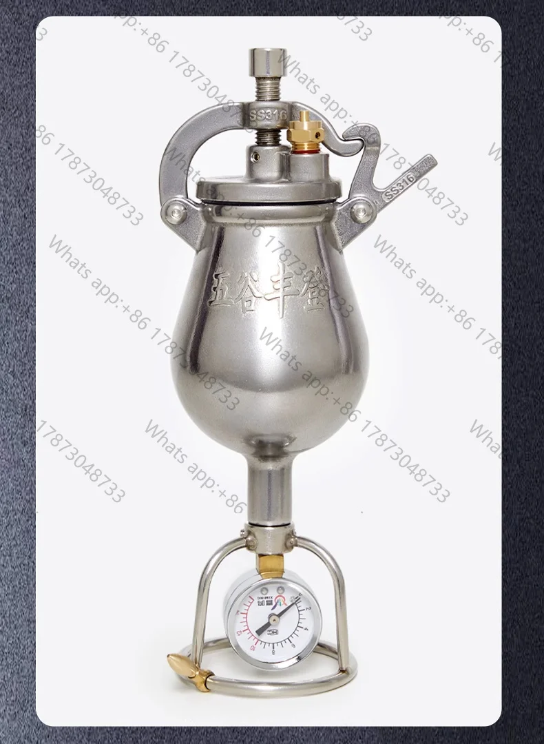328ML newly upgraded 316 stainless steel, household small and miniature hand popcorn machine grain amplifier
