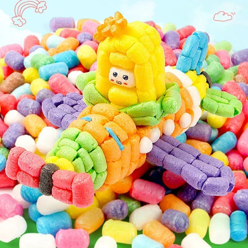 500PCS Handmade DIY Starch Kids Colorful Building Blocks Magic Corn Plasticine Children Child Toy Creation Toy Festival Gift