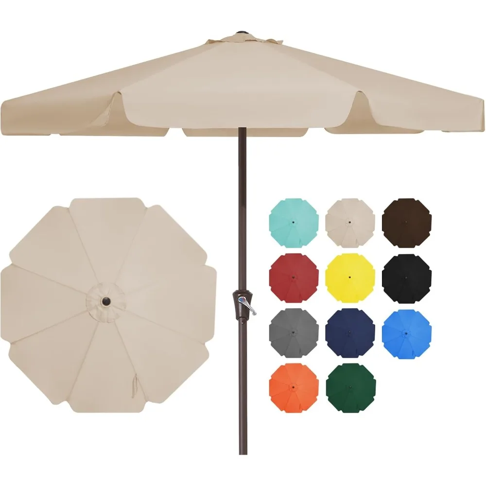 

11FT Patio Umbrellas Outdoor Large Market Umbrella With Crank Lift System No Tilt 8 Sturdy Rib UV Protection Waterproof Sunproof