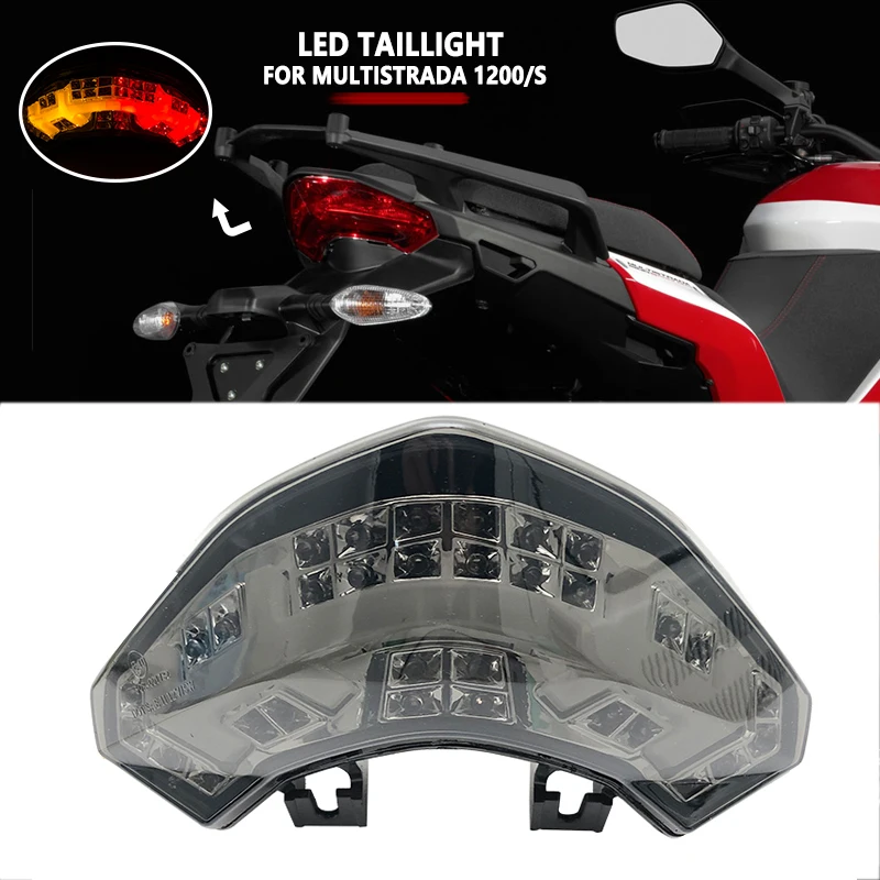 

For DUCATI Multistrada 1200 1200S 2010-2014 2012 2013 Motorcycle LED Taillight Brake Light Rear Warning Lamp Turn Signal Light