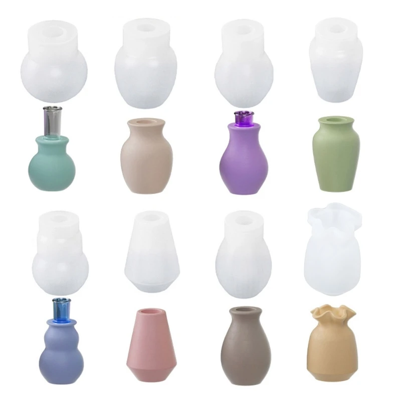 Molde silicone para tubo ensaio, molde para vasos flores hidropônicos, decoração para casa