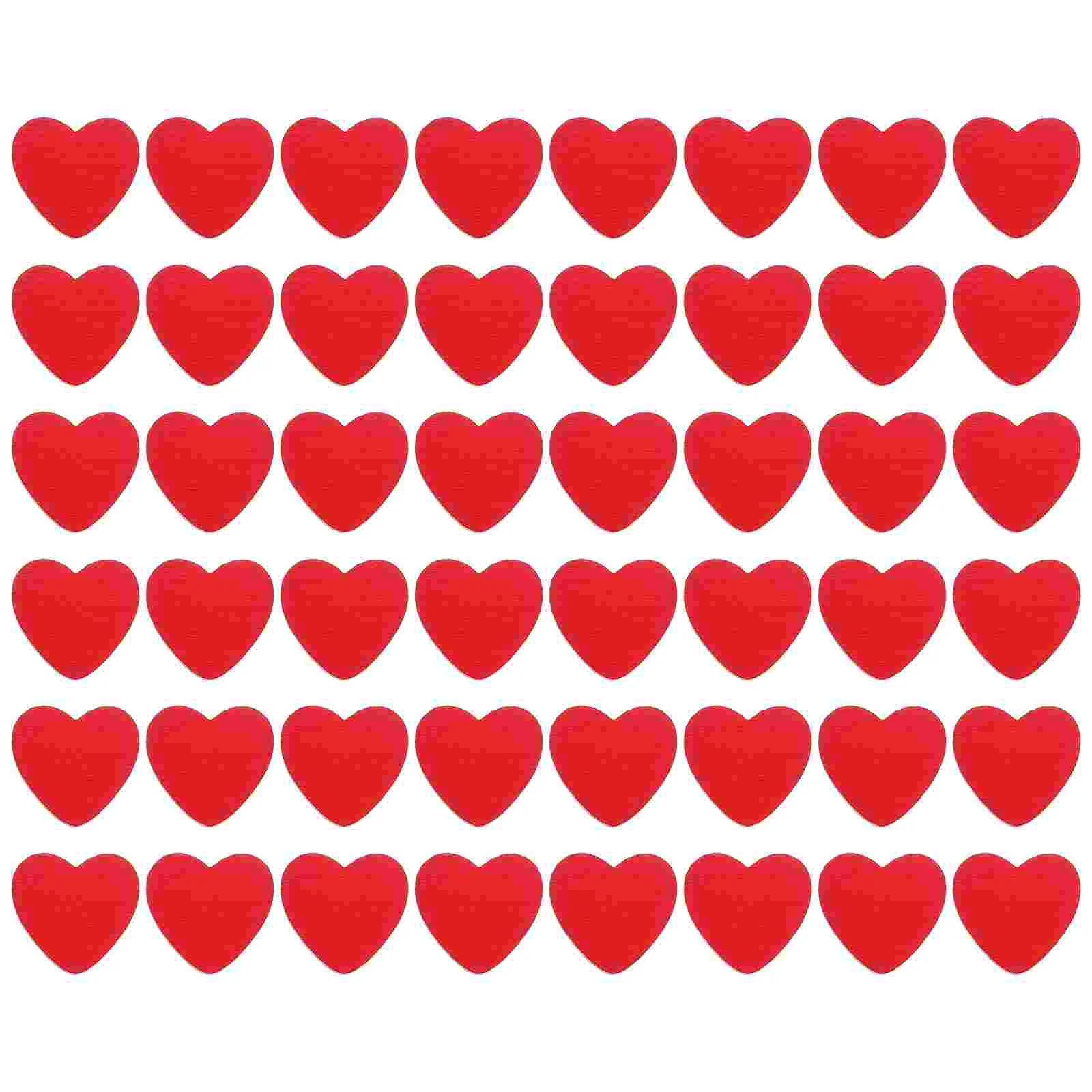 50 Pcs Label Valentine's Day Adhesive Stickers for Wedding Party Crafting Decorations Wooden Red Heart Crafts