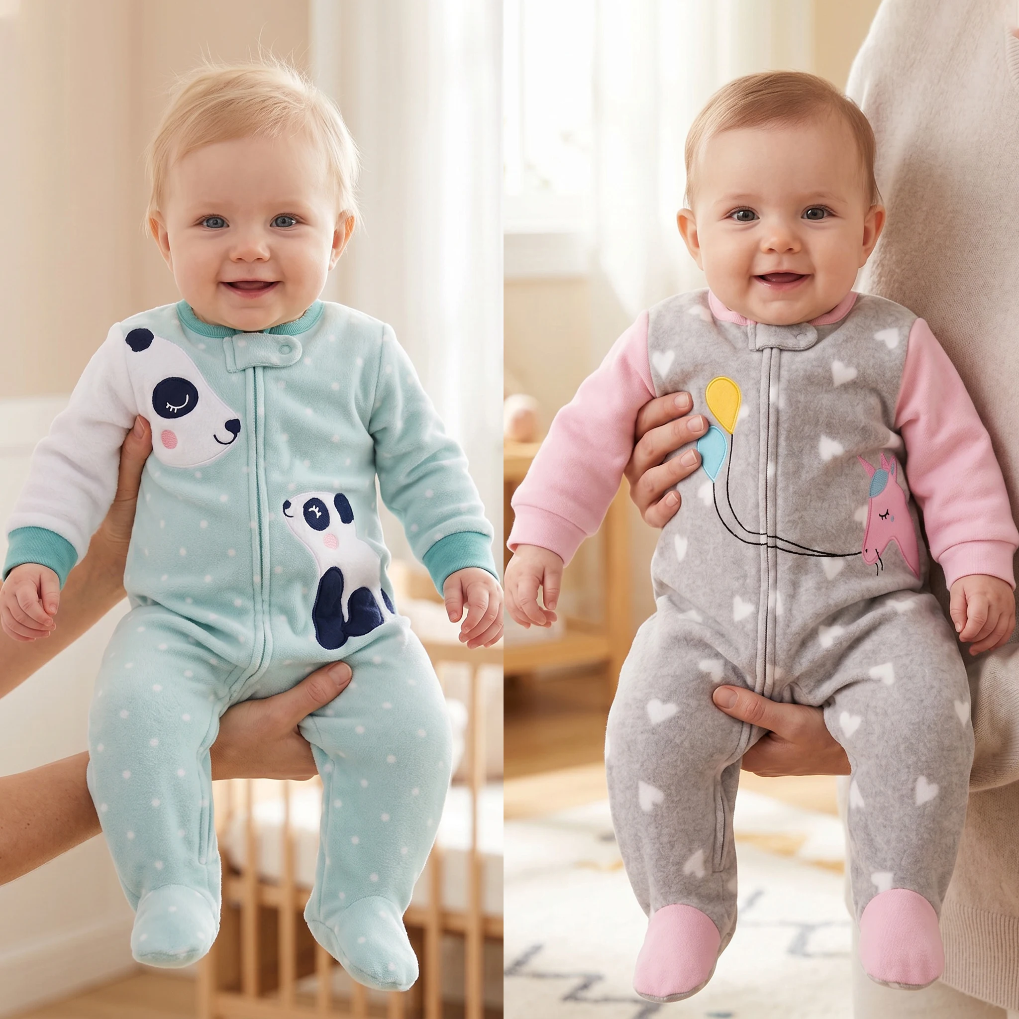 macacao-de-bebe-com-estampa-de-coracoes-e-poas-bordado-de-desenho-animado-manga-contrastante-em-fleece-polar-com-ziper-quente-para-meninas-recem-nascidas-outono-inverno