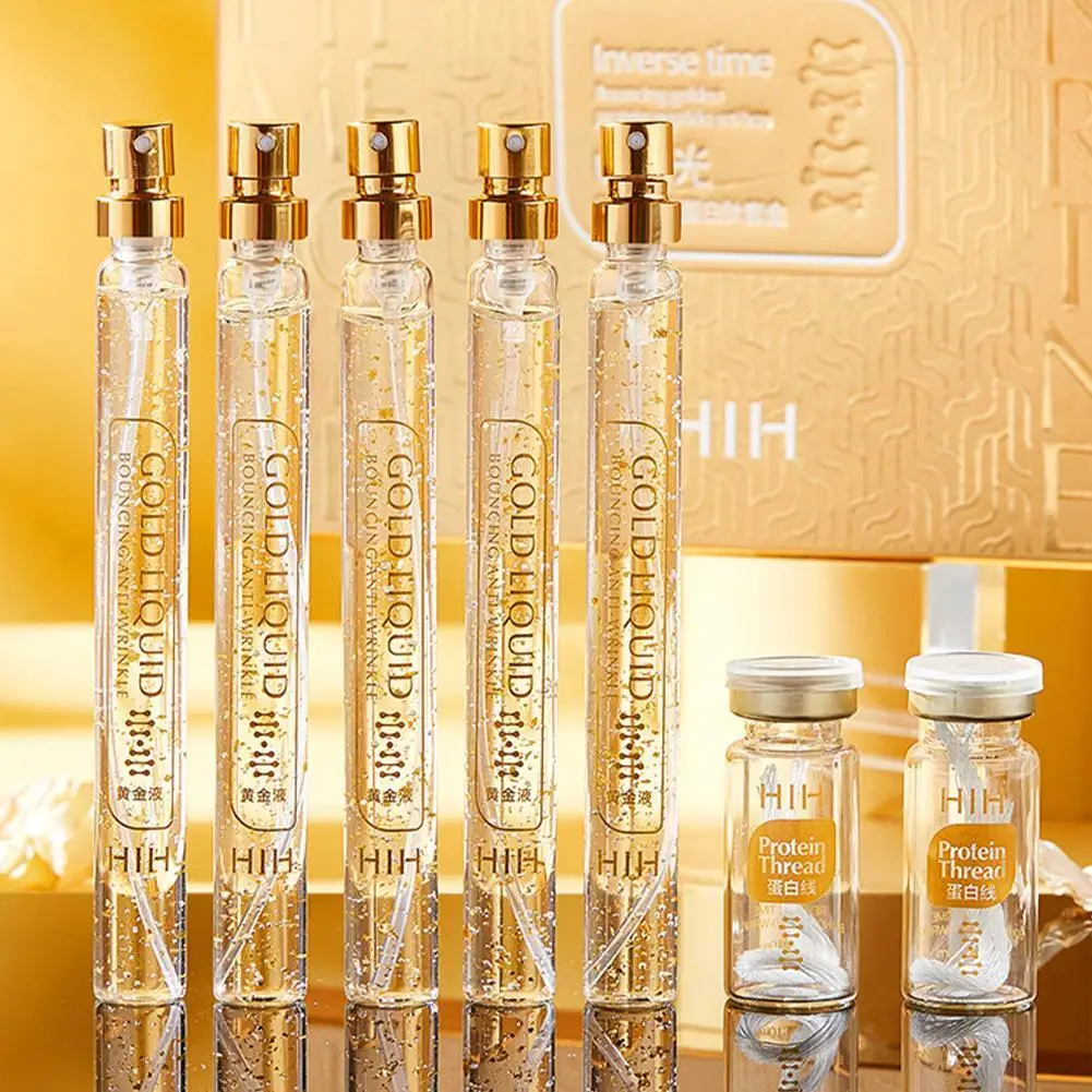 Serum para el cuidado de la piel, esencia hidratante con colágeno activo, Lifting, reafirmante, línea de seda hialurónica, 24k, Corea