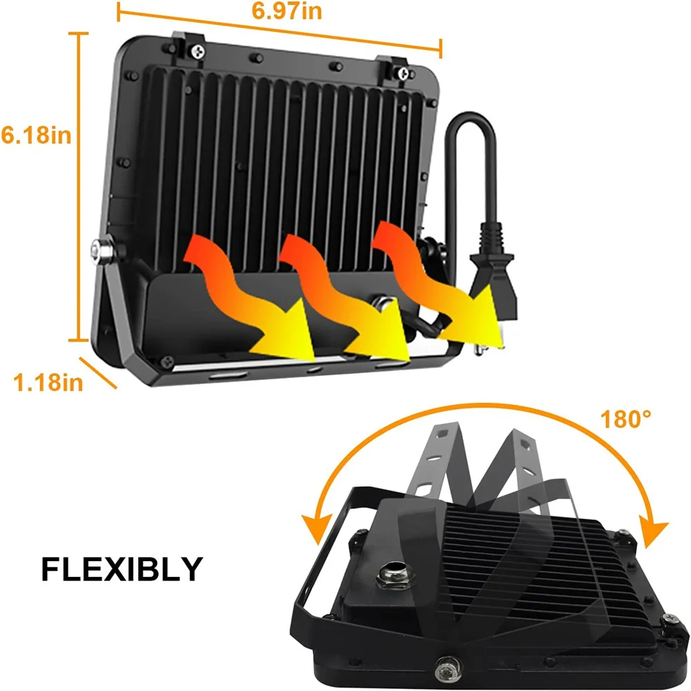 LED Reflector RGB Smart Floodlight 40W IP65 Waterproof WiFi Flood Light Stage with APP Remote Outdoor Garden Landscape Lighting