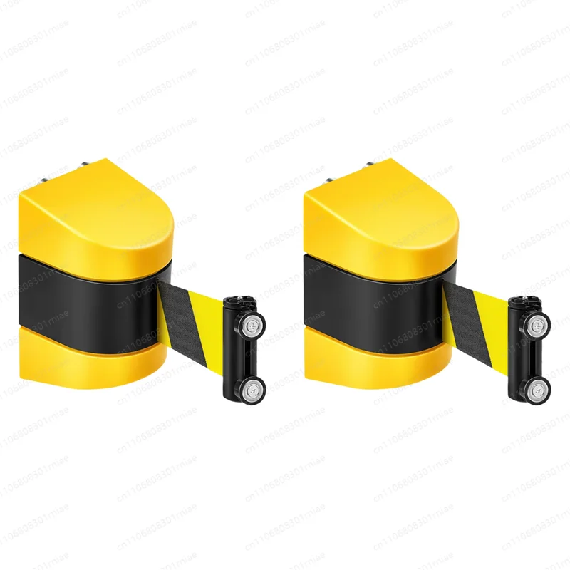 【B07R】2Pcs 16.4 Ft Magnetic Retractable Wall Barrier Magnetic Wall Mount Crowd Control Retractable Safety Belt Striped Belt