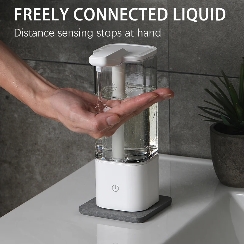 550ml Automatic Sensor Hand Sanitizer Machine USB Rechargeable Touchless Hand Sanitizer Dispenser Bathroom Kitchen Dispenser