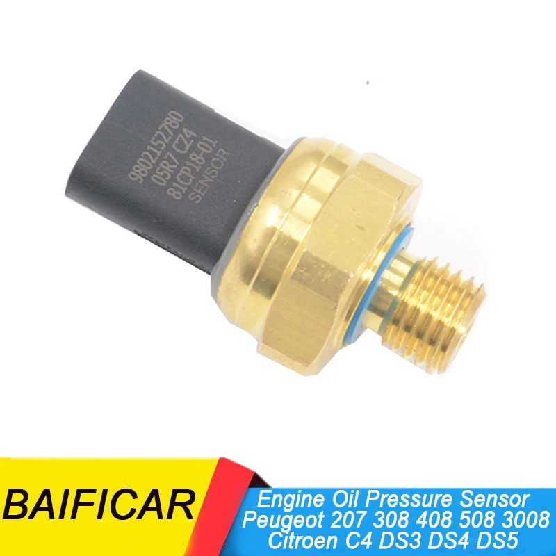 Baificar Band New Original Engine Oil Pressure Sensor 9802152780 1131K8 For Peugeot 207 308 408 508 3008 Citroen C4 DS3 DS4 DS5