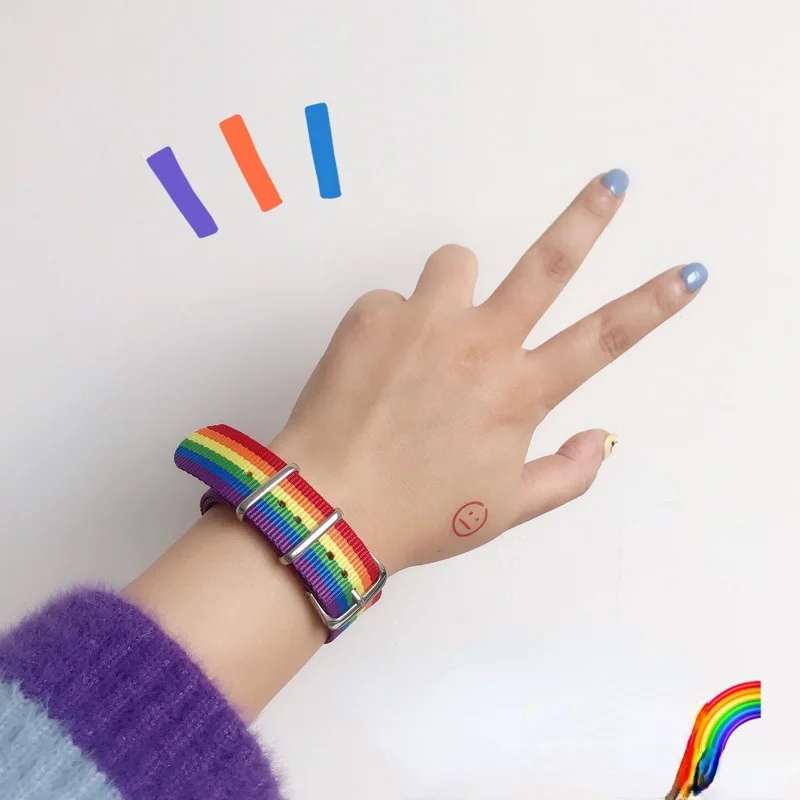 Nepal Rainbow Weaving Bracelet LGBT Lesbian Bracelet Weaving Women's Pride Men Couple Friendship Beads