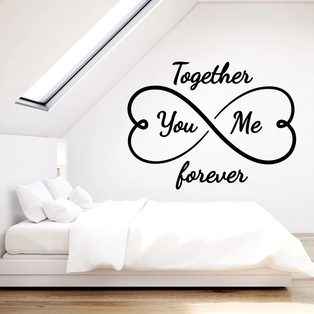 1PC Cute Love words Decorative Sticker Waterproof Home Decor For Bedroom Decor Vinyl Mural Decal