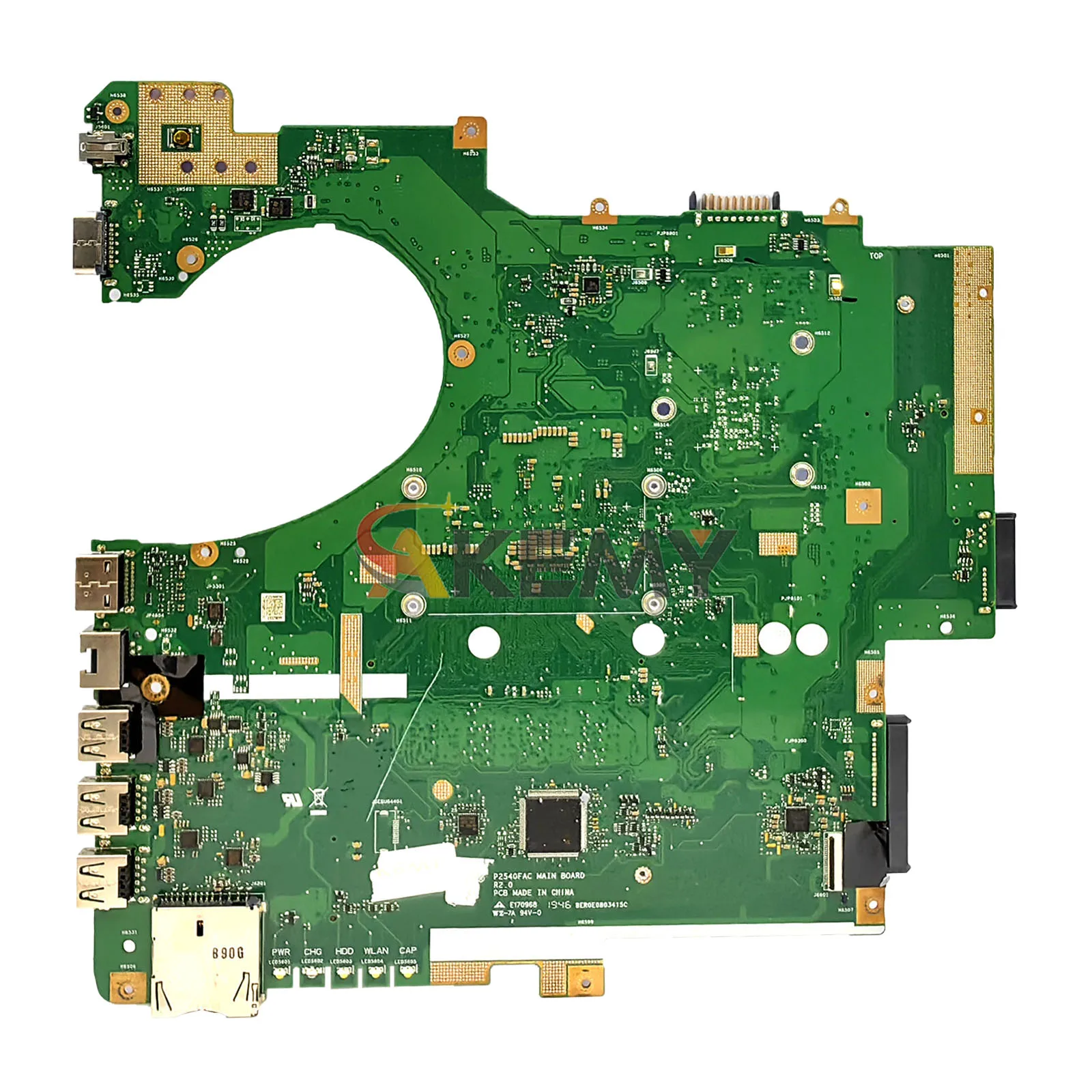 Placa-mãe para laptop p2540fa, placa principal para asus prob art p2540f p2540fa p2540fac px554f p2540fb com 10a geração i3 i5 i7 testes ok stk