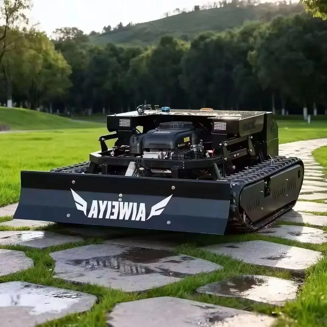 Customized Remote Control Tank Robot All-Terrain Flail Lawn Mower CE Euro V Fast Delivery for Large Yard Farm Lawn