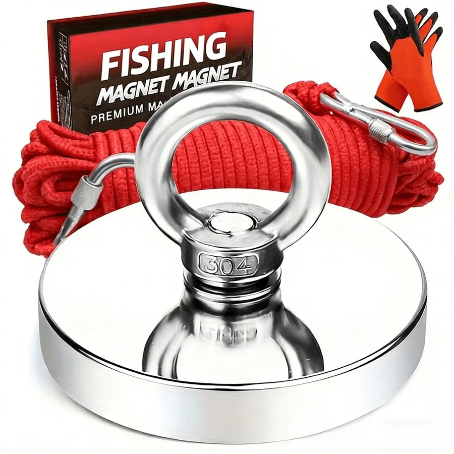 Neodymium Fishing Magnets Set, High Strength Pulling Force Magnet Fishing Equipment, Premium Quality Fishing Magnet For River Retrieval And Magnet Fishing, One Magnet Tool For Outdoor Activities