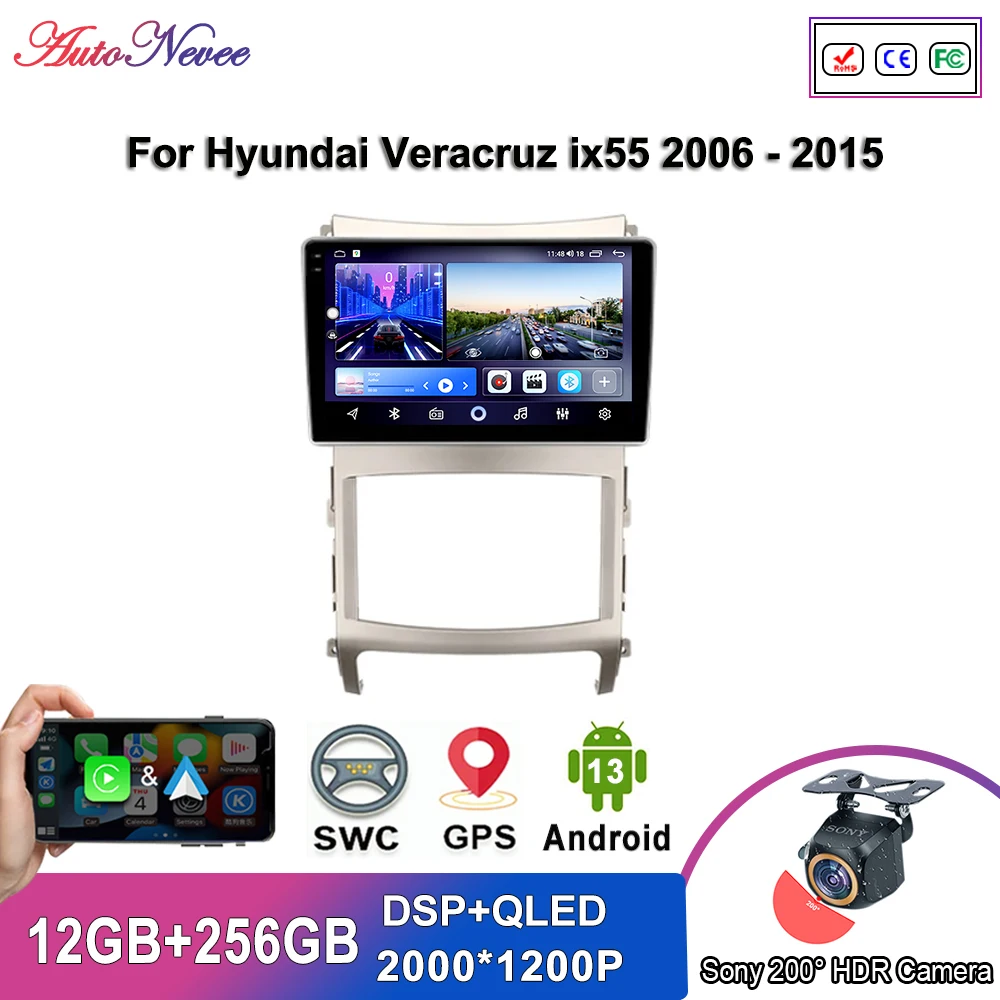 

2K Screen CarPlay Radio For Hyundai Veracruz ix55 2006 - 2015 Auto Radio Multimedia Player Stereo Head Unit GPS Navigation HDR