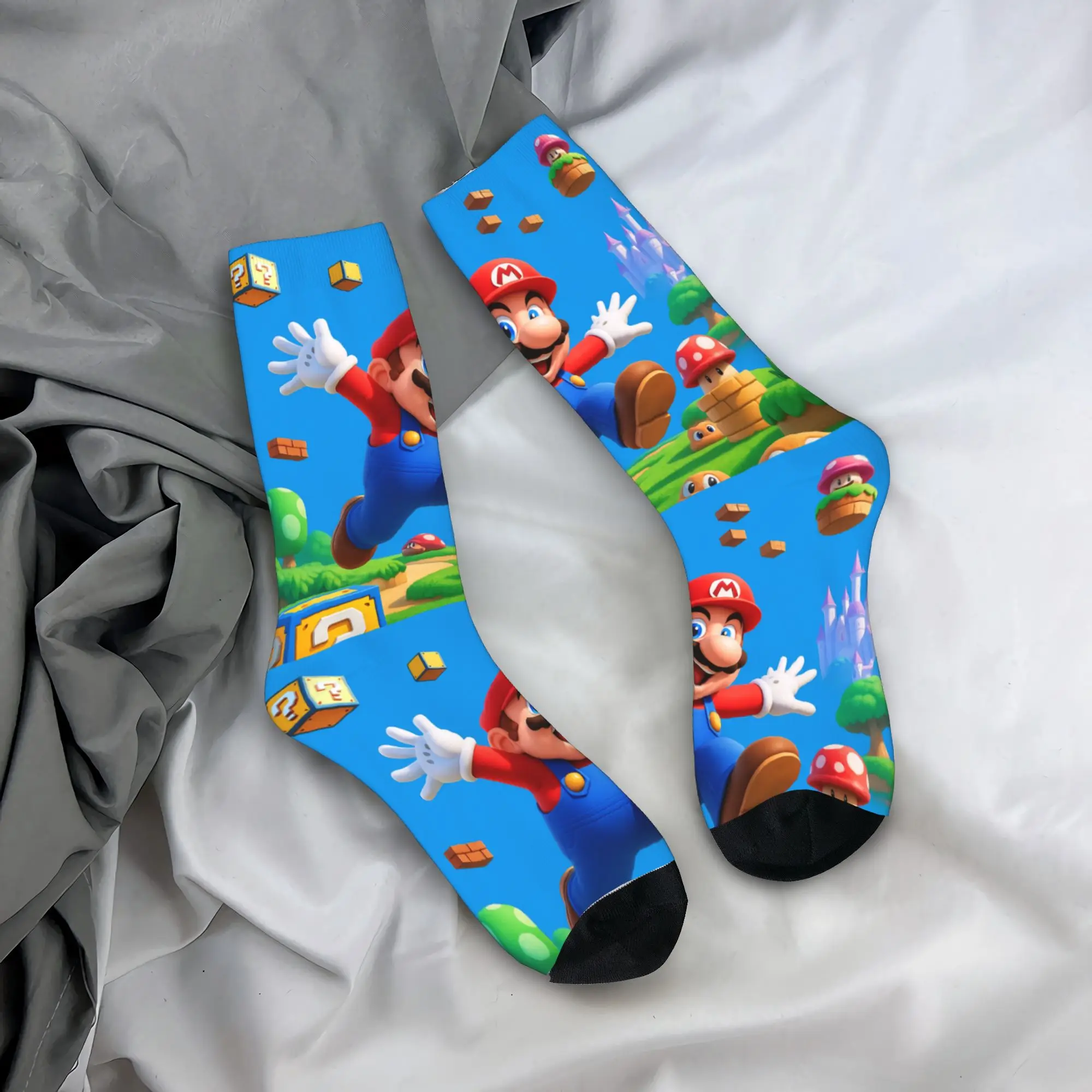 ماريوس لعبة جوارب الرجال الجوارب متوسطة لينة القوطية الجوارب الخريف تسلق المضادة للانزلاق تصميم الجوارب هدية عيد ميلاد