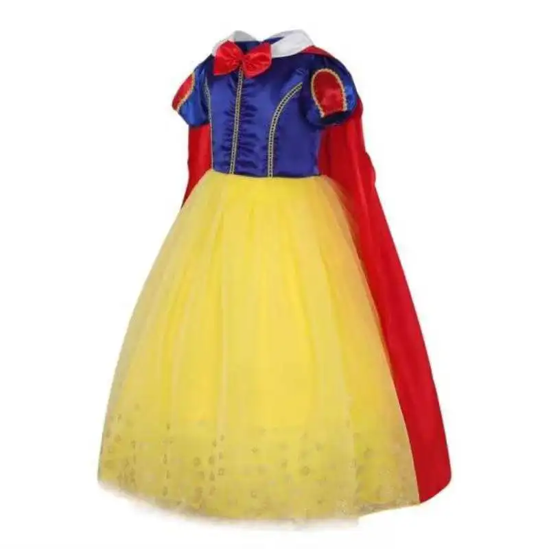 2024 Purim Carnival Princess Costume Light up Snow White Dress Girls Birthday Party incandescente LED Ball Gown Kids abbigliamento Cosplay