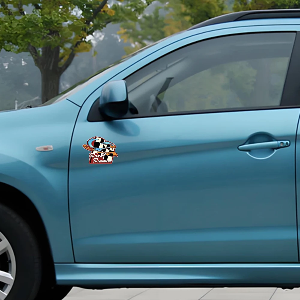 ملصق سيارة ROAD RUNNER Wile E. Coyote الأمريكي الكرتوني، دراجة نارية، سيارة، ATV، ملصق مقاوم للماء