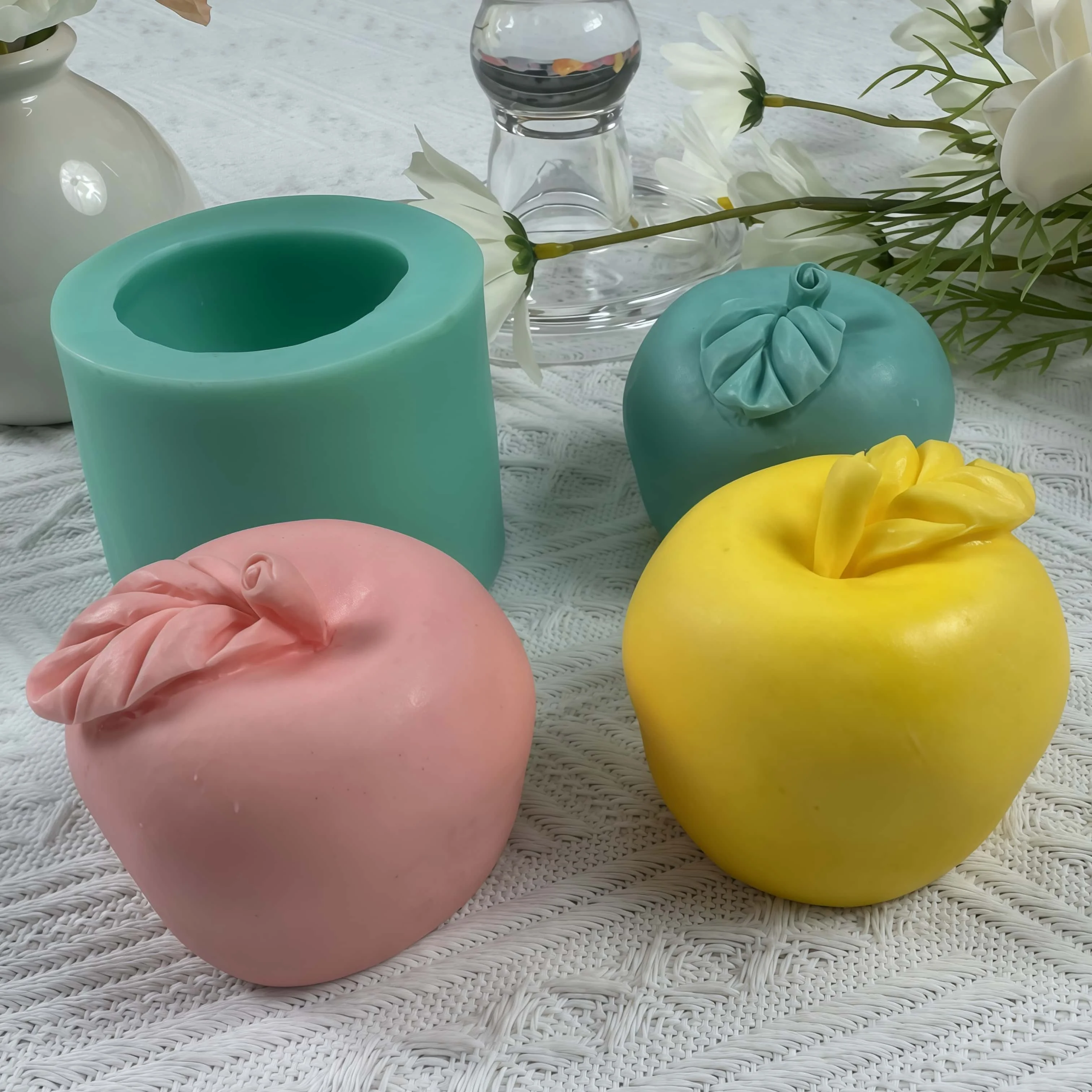 3D Apple Candle Soap Silicone Molds, Scented Wax Mould, Food Grade, Chocolate Cake Mold, Aromatherapy Gypsum Mold