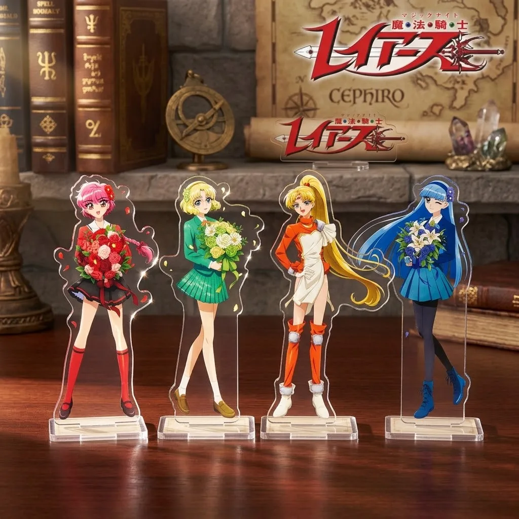 Anime Magic Knight Rayearth Acrylic Stand Figure Hikaru Shidou With Bouquet Desktop Ornament Model Collection Key Chain