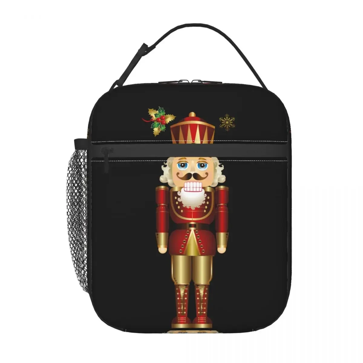 Nutcracker Soldier King Insulated Lunch Tote Bag Cartoon Christmas Nutcrackers Portable Thermal Cooler Bento Box School Children