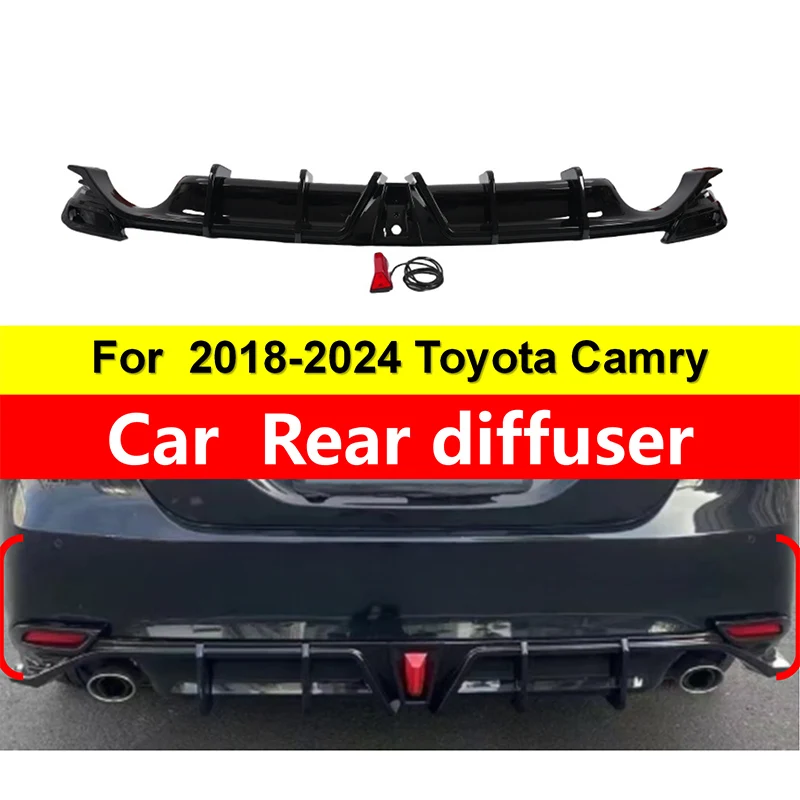 

Для Toyota Camry 2018-2024 обвесы спортивный стиль бампер губа задний диффузор спойлер глянцевый карбоновый черный