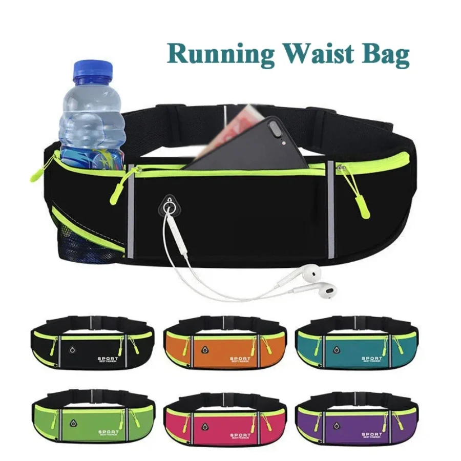 Running Waist Bag Marathon Jogging Bag Water Bottle Hip Waist Pack Waterproof Outdoor Sports Jogging Cycling Phone Waist Bags